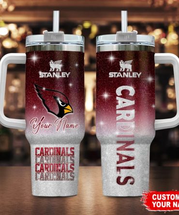 Arizona Cardinals Nfl Custom Stanley Quencher 40Oz Stainless Steel Tumbler With Handle