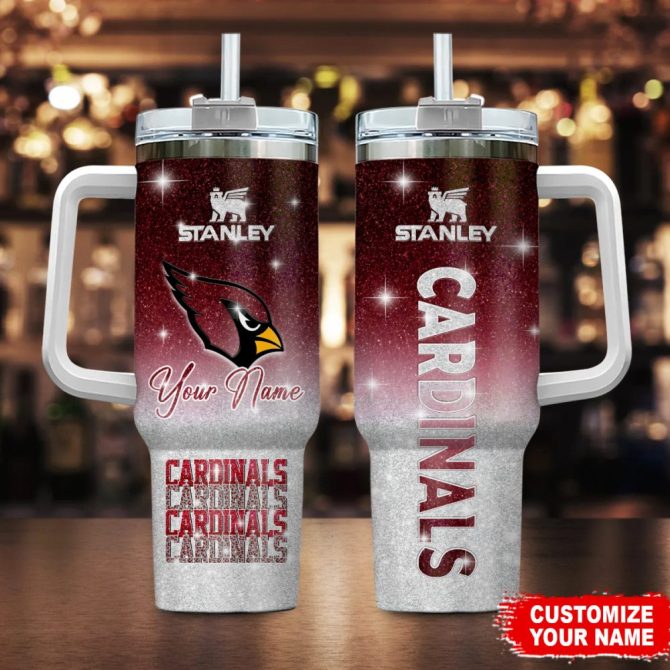 Arizona Cardinals Nfl Custom Stanley Quencher 40Oz Stainless Steel Tumbler With Handle