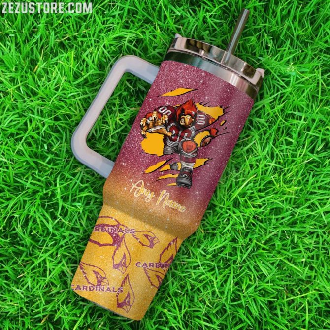 Arizona Cardinals Nfl Custom Stanley Quencher 40Oz Stainless Steel Tumbler With Handle - Image 3