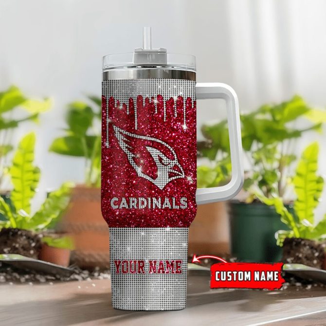 Arizona Cardinals Nfl Custom Stanley Quencher 40Oz Stainless Steel Tumbler With Handle - Image 2