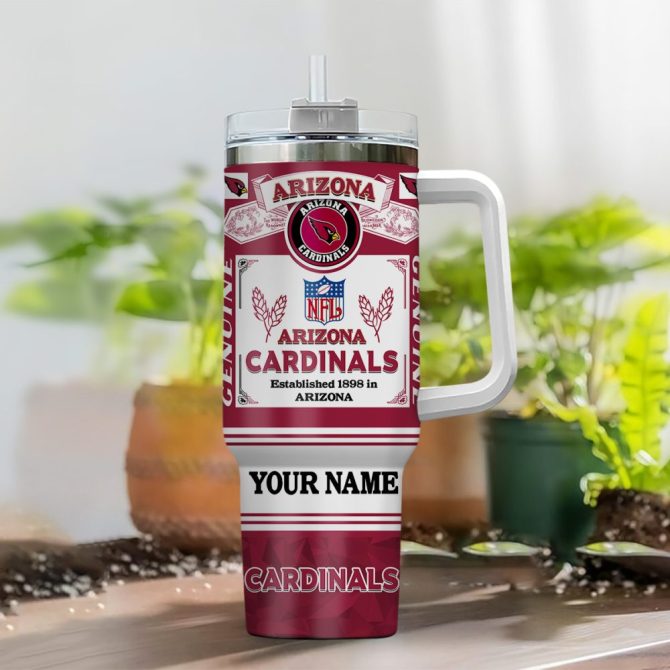 Arizona Cardinals Nfl Custom Stanley Quencher 40Oz Stainless Steel Tumbler With Handle - Image 2