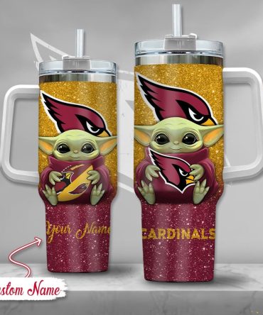 Arizona Cardinals Nfl Custom Stanley Quencher 40Oz Stainless Steel Tumbler With Handle