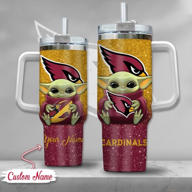 Arizona Cardinals Nfl Custom Stanley Quencher 40Oz Stainless Steel Tumbler With Handle