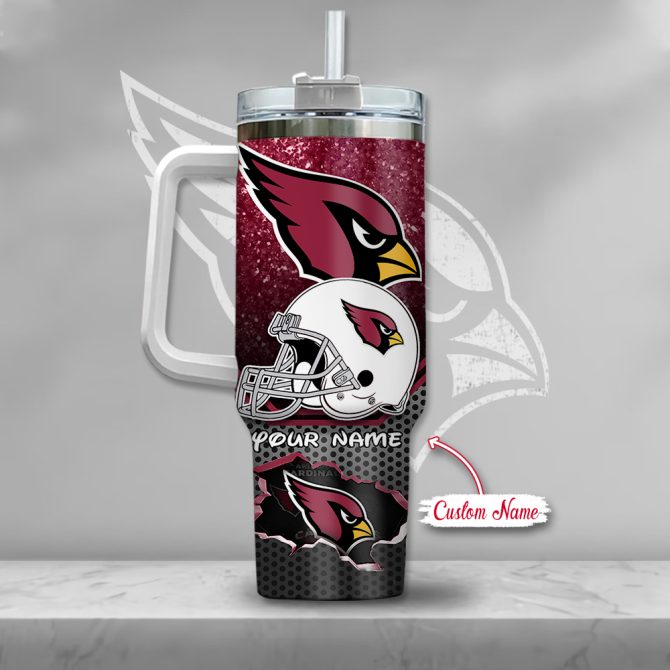 Arizona Cardinals Nfl Custom Stanley Quencher 40Oz Stainless Steel Tumbler With Handle - Image 3