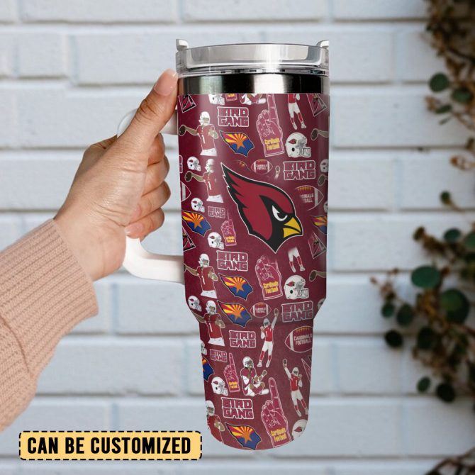 Arizona Cardinals Nfl Custom Stanley Quencher 40Oz Stainless Steel Tumbler With Handle - Image 3