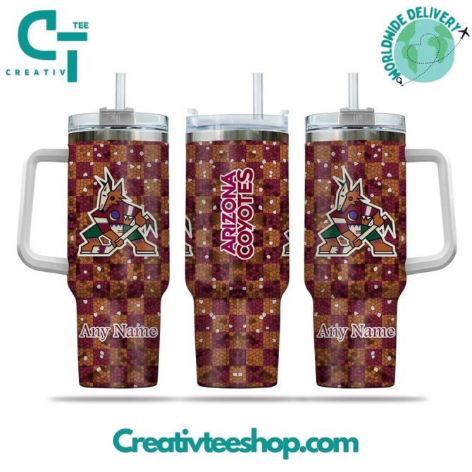 Arizona Coyotes Nhl Custom Stanley Quencher 40Oz Stainless Steel Tumbler With Handle
