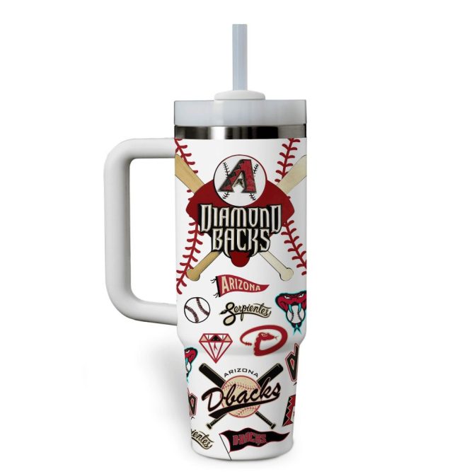 Arizona Diamondbacks Mlb Custom Stanley Quencher 40Oz Stainless Steel Tumbler With Handle - Image 2
