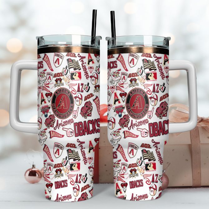 Arizona Diamondbacks Mlb Sports Custom Stanley Quencher 40Oz Stainless Steel Tumbler With Handle - Image 4