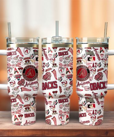Arizona Diamondbacks Mlb Sports Custom Stanley Quencher 40Oz Stainless Steel Tumbler With Handle