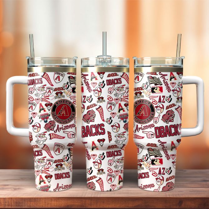 Arizona Diamondbacks Mlb Sports Custom Stanley Quencher 40Oz Stainless Steel Tumbler With Handle