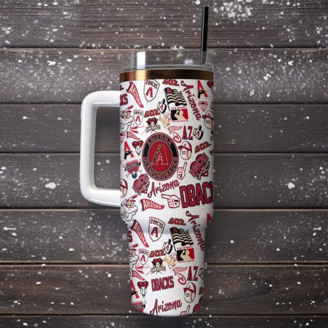 Arizona Diamondbacks Mlb Sports Custom Stanley Quencher 40Oz Stainless Steel Tumbler With Handle - Image 2