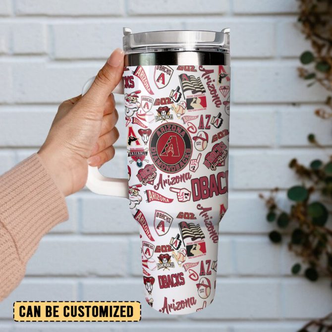 Arizona Diamondbacks Mlb Sports Custom Stanley Quencher 40Oz Stainless Steel Tumbler With Handle - Image 3