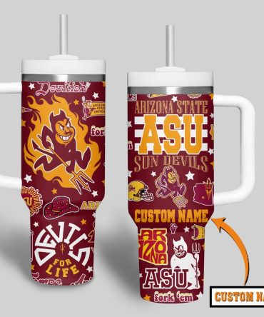 Arizona State Sun Devils Ncaa Custom Stanley Quencher 40Oz Stainless Steel Tumbler With Handle