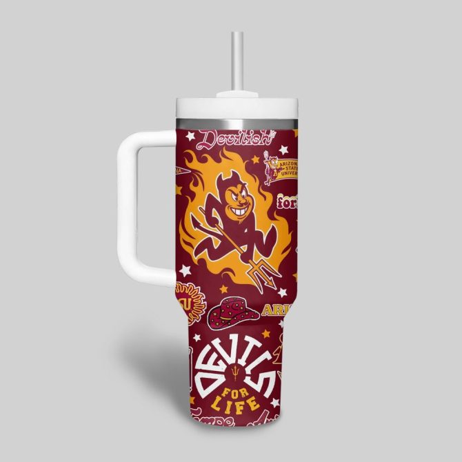 Arizona State Sun Devils Ncaa Custom Stanley Quencher 40Oz Stainless Steel Tumbler With Handle - Image 2