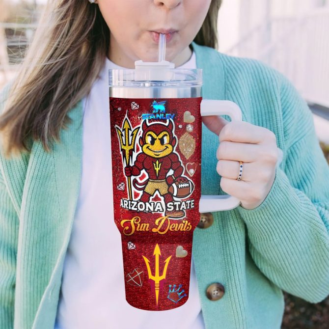 Arizona State Sun Devils Ncaa Sports Custom Stanley Quencher 40Oz Stainless Steel Tumbler With Handle - Image 3
