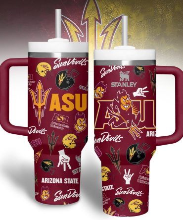 Arizona State Sun Devils Ncaa Sports Custom Stanley Quencher 40Oz Stainless Steel Tumbler With Handle