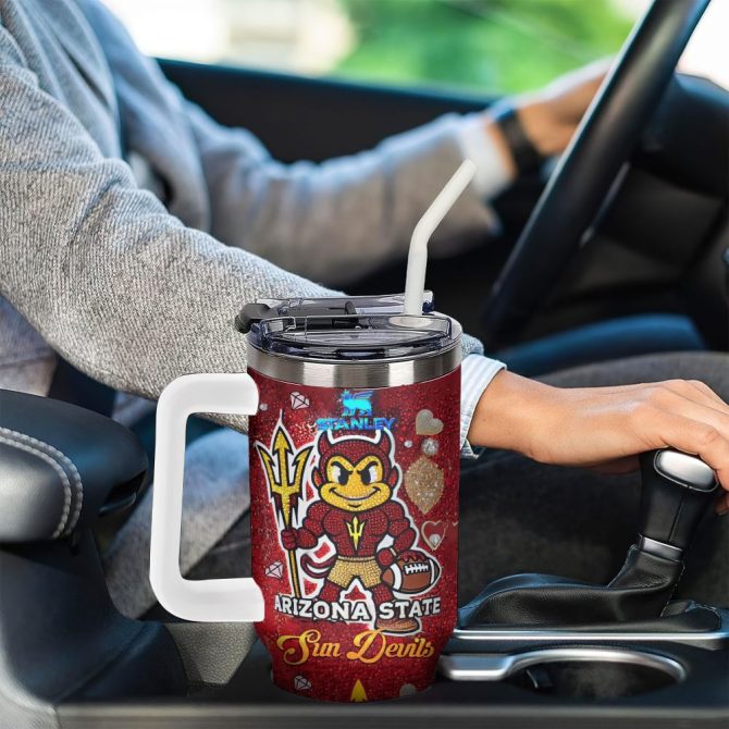 Arizona State Sun Devils Ncaa Sports Custom Stanley Quencher 40Oz Stainless Steel Tumbler With Handle - Image 4