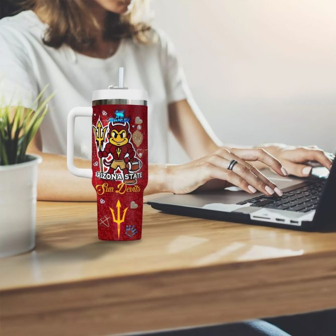Arizona State Sun Devils Ncaa Sports Custom Stanley Quencher 40Oz Stainless Steel Tumbler With Handle - Image 2