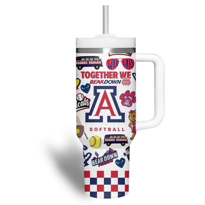 Arizona Wildcats Basketball Ncaa Custom Stanley Quencher 40Oz Stainless Steel Tumbler - Image 5