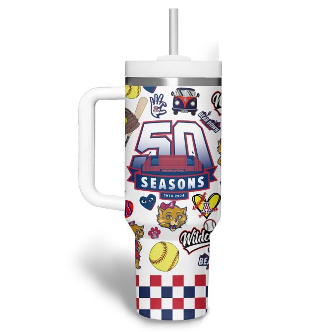 Arizona Wildcats Basketball Ncaa Custom Stanley Quencher 40Oz Stainless Steel Tumbler - Image 6