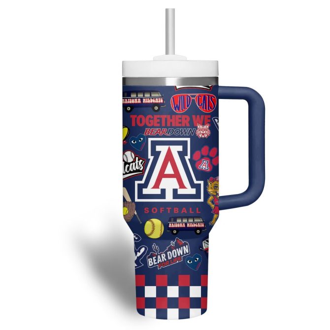 Arizona Wildcats Basketball Ncaa Custom Stanley Quencher 40Oz Stainless Steel Tumbler - Image 7