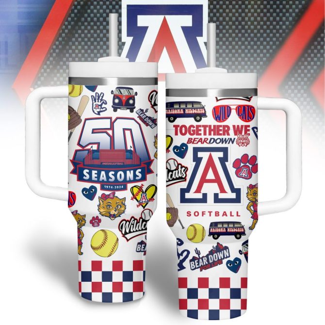 Arizona Wildcats Basketball Ncaa Custom Stanley Quencher 40Oz Stainless Steel Tumbler - Image 2