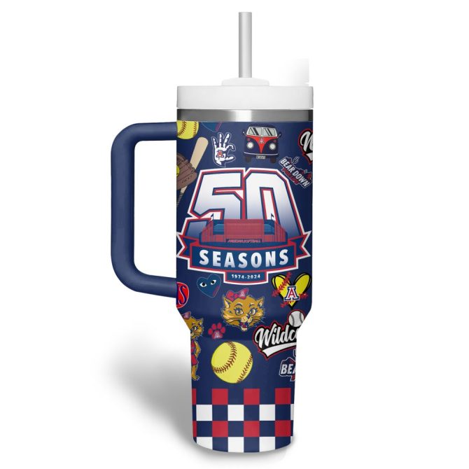 Arizona Wildcats Basketball Ncaa Custom Stanley Quencher 40Oz Stainless Steel Tumbler - Image 8