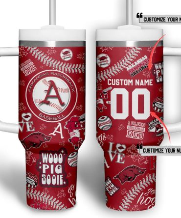 Arkansas Razorbacks Basketball Ncaa Custom Stanley Quencher 40Oz Stainless Steel Tumbler