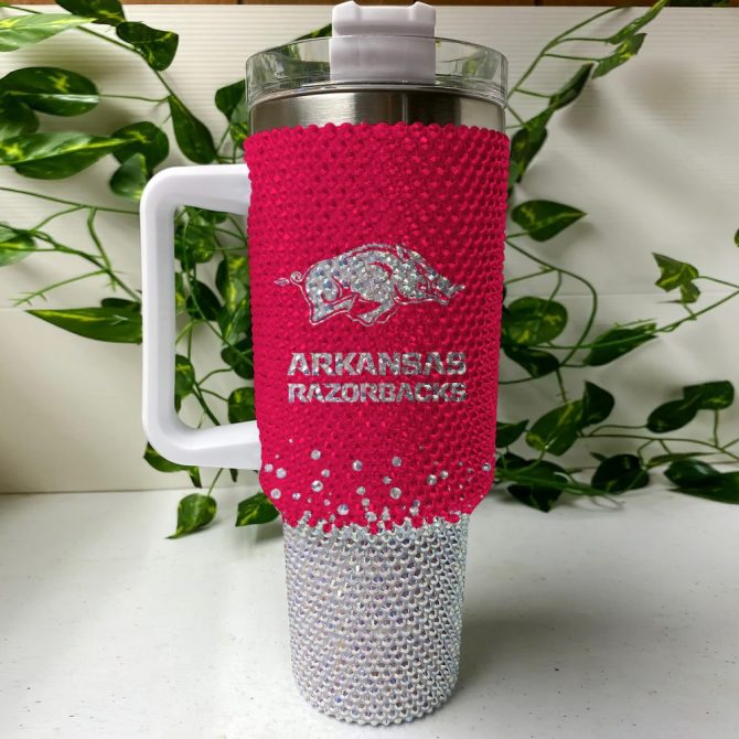 Arkansas Razorbacks Ncaa Custom Stanley Quencher 40Oz Stainless Steel Tumbler With Handle - Image 2