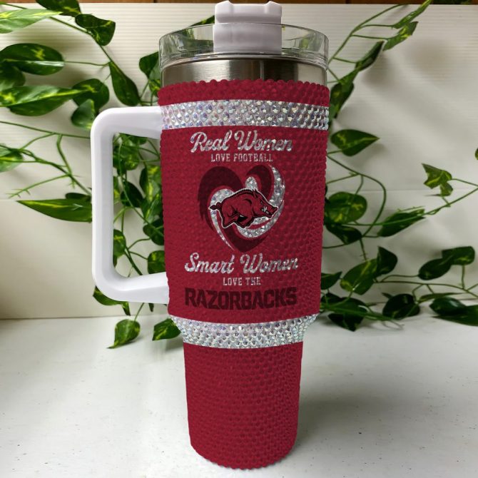 Arkansas Razorbacks Ncaa Custom Stanley Quencher 40Oz Stainless Steel Tumbler With Handle - Image 3