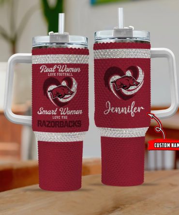 Arkansas Razorbacks Ncaa Custom Stanley Quencher 40Oz Stainless Steel Tumbler With Handle