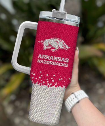 Arkansas Razorbacks Ncaa Custom Stanley Quencher 40Oz Stainless Steel Tumbler With Handle