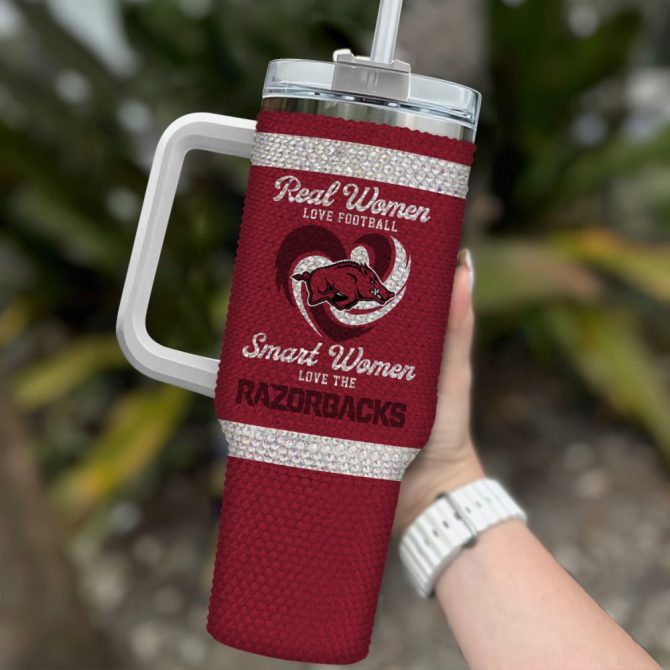 Arkansas Razorbacks Ncaa Custom Stanley Quencher 40Oz Stainless Steel Tumbler With Handle - Image 2