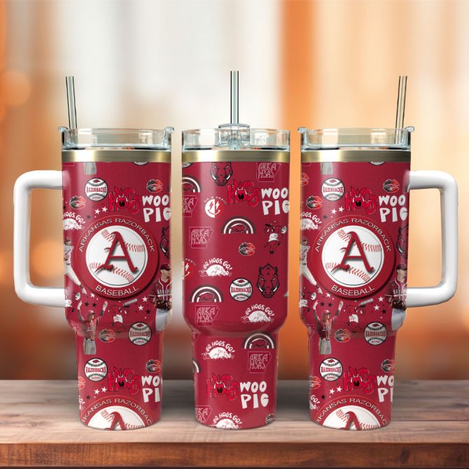 Arkansas Razorbacks Ncaa Sports Custom Stanley Quencher 40Oz Stainless Steel Tumbler