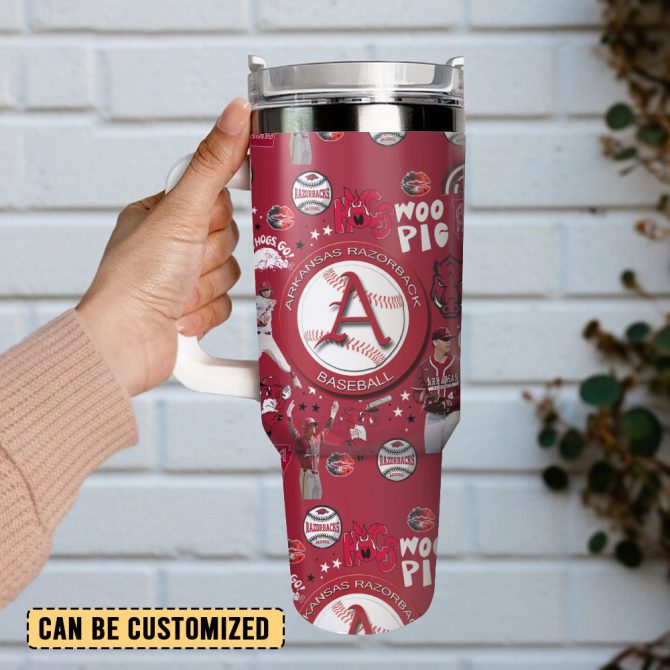 Arkansas Razorbacks Ncaa Sports Custom Stanley Quencher 40Oz Stainless Steel Tumbler - Image 5