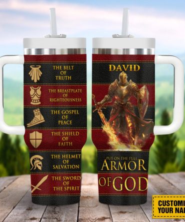 Armor Of God Custom Stanley Quencher 40Oz Stainless Steel Tumbler With Handle