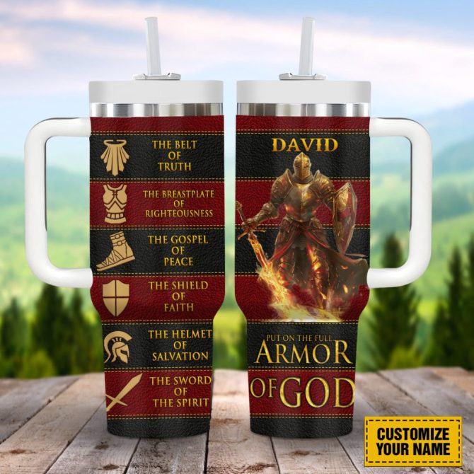 Armor Of God Custom Stanley Quencher 40Oz Stainless Steel Tumbler With Handle