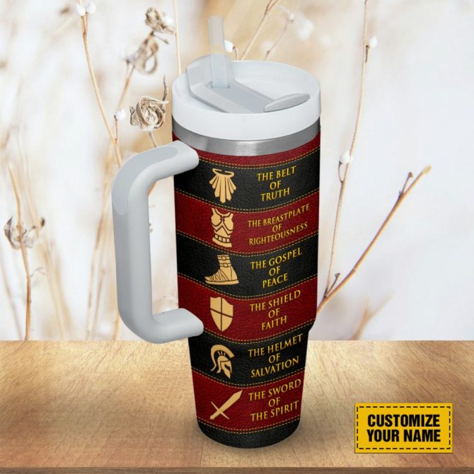 Armor Of God Custom Stanley Quencher 40Oz Stainless Steel Tumbler With Handle - Image 6