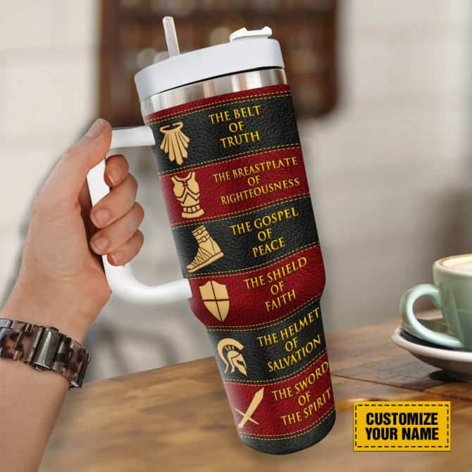 Armor Of God Custom Stanley Quencher 40Oz Stainless Steel Tumbler With Handle - Image 4