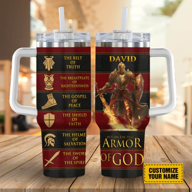 Armor Of God Custom Stanley Quencher 40Oz Stainless Steel Tumbler With Handle - Image 2