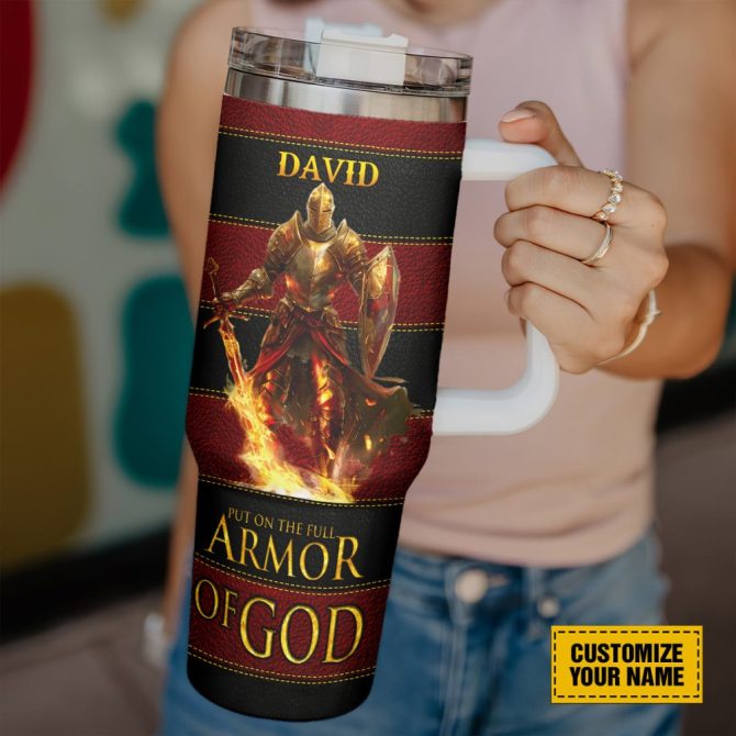 Armor Of God Custom Stanley Quencher 40Oz Stainless Steel Tumbler With Handle - Image 3
