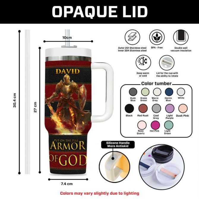 Armor Of God Custom Stanley Quencher 40Oz Stainless Steel Tumbler With Handle - Image 8