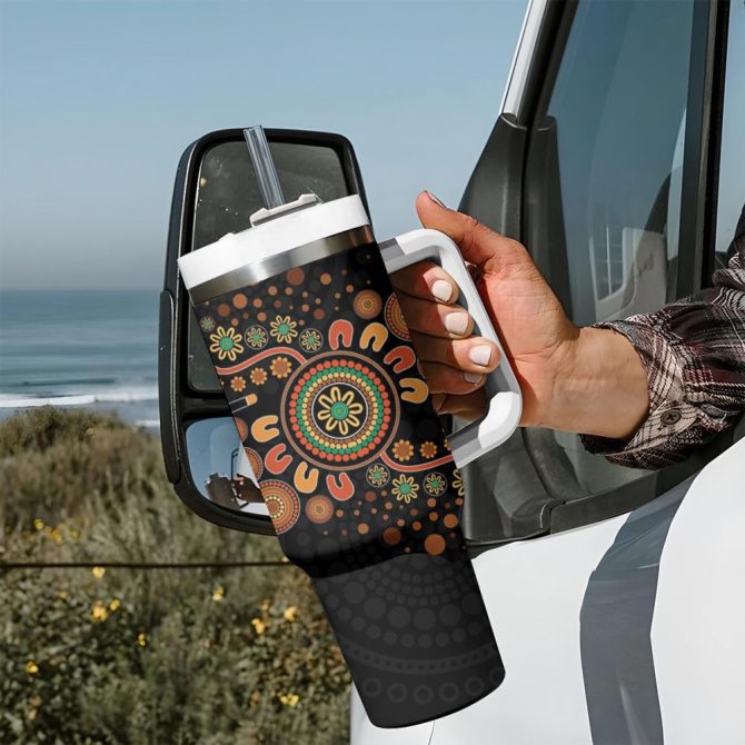 Art Painting With Boomerang Custom Stanley Quencher 40Oz Stainless Steel Tumbler - Image 8