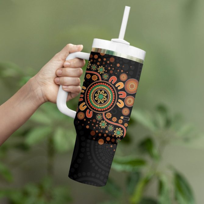 Art Painting With Boomerang Custom Stanley Quencher 40Oz Stainless Steel Tumbler - Image 4