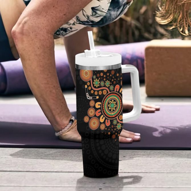 Art Painting With Boomerang Custom Stanley Quencher 40Oz Stainless Steel Tumbler - Image 7