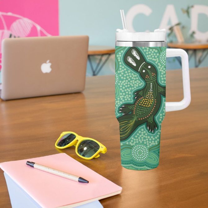 Art Painting With Platypus Custom Stanley Quencher 40Oz Stainless Steel Tumbler - Image 6