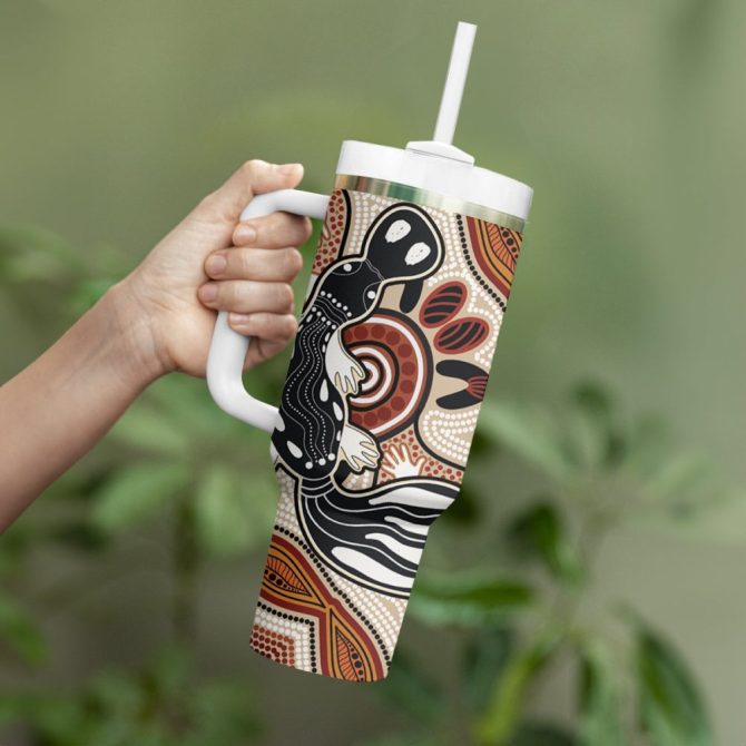 Art Painting With Platypus Custom Stanley Quencher 40Oz Stainless Steel Tumbler - Image 4