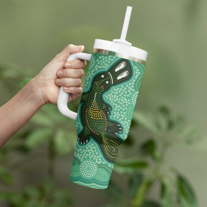 Art Painting With Platypus Custom Stanley Quencher 40Oz Stainless Steel Tumbler - Image 4