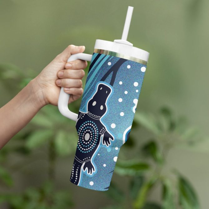 Art Painting With Platypus Custom Stanley Quencher 40Oz Stainless Steel Tumbler - Image 4
