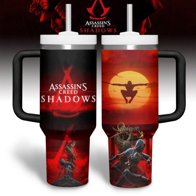 Assassin #8217;S Creed Shadows Games Custom Stanley Quencher 40Oz Stainless Steel Tumbler